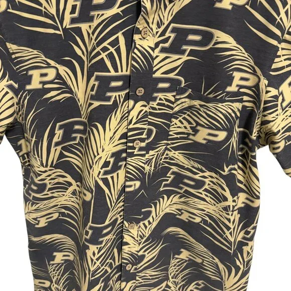 Purdue Boilermakers Button Up Aloha Shirt Size Large Tellum + Chop - Picture 4 of 6